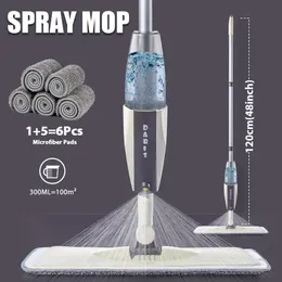 Mops Spray Mop Besen Set Magic Flat für Boden Home Reinigungswerkzeug Besen Haushalt mit wiederverwendbaren Mikrofaserpads rotierend 231122