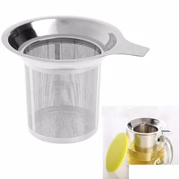 Coffee Tea Tools High Quality 304 Stainless Steel Infuser Mesh Strainer With Large Capacity Perfect Size Filter Drop Delivery Home Gar Dhby6