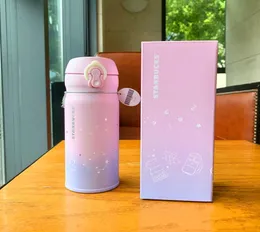 NY S THERMOS STARRY Sky Rabbit Pink Gradient rostfritt stål Vakuumkopp ut Dooor Sport White-Green Tumbler 355 ml för Coffee5036748