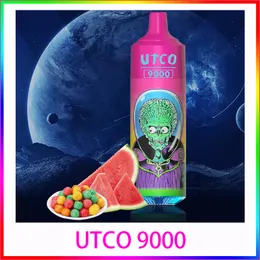 UTCO 9000 puffs Mesh coil E-liquid 18ml Nicotine 0%/2%/3%/5% 850mah Battery Rechargeable 22 FLavors Type C Charger vapes disposable crazvapes