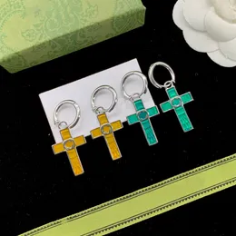 Dangle Drop GGity Earrings Designer For Women Jewelry Woman Designer Jewellery Fashion Yellow And Green Cross Stand Earrings Jewelry Gift