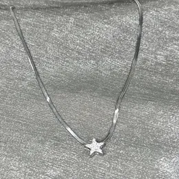 Kedjor pentagram choker stjärna halsband hängande tjej kvinnor y2k smycken koppar material gåva till flickvän