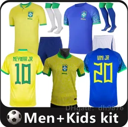 Camisa Brasil 2023 Neymar Soccer Jerseys 22 23 Brazilian Kids Kit Richarlison Vini Jr。アントニー・ラフィーニャL.パケタG.ジェススカセミロワールドカップフットボールシャツ