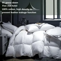 Conjuntos de cama KDJEIKZ Inverno Algodão Goose Down Quilt FiveStar El Duvet Super Macio Fofo Rainha Rei Full Size Four Seasons Duvets Cobertor 231122