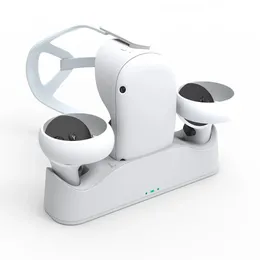 Estação de carregamento de dispositivos VRAR para Oculus Quest 2 Óculos VR Controlador de alça de fone de ouvido Conjunto de base de suporte de carregador rápido para acessórios Quest2 231123