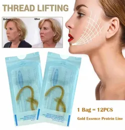 No Needle Anti Aging Thread Face Lift Line Carved Gold Essence Protein Skin Absored Lines Wrinkle Remove Care Skin Tighening9165153
