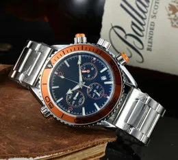Omeg New Six Aunches Stitches Luxury Mens Watches Quartz assistir de alta qualidade Top Brand Designer Relógio Aço inoxidável Cinturão de aço Acessórios de moda Presentes de férias FH06