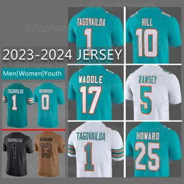 10 Tyreek Hill Football Jersey 1 Tua Tagovailoa 17 Jaylen Waddle 5 Jalen Ramsey Miamis 28 Devon Achane Jason Taylor 13 Dan Marino 2 Bradley Chubb Dolphins Jevon Holland