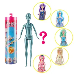 Dockor Surprise Doll Water Soaked Blind Box Toy Color Changing Princess Change kläder 3 6 -åriga flickor Lek House Toys 231122