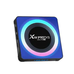 안드로이드 TV 박스 20PCS X88 PRO 13 ROCKCHIP RK3528 4GB 64GB 32GB 2GB16GB 미디어 플레이어 2.4G 5G WIFI6 BT4.0 100M 8K 드롭 배달 전자 DHDDQ