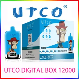 UTCOデジタルボックス12000パフメッシュコイルe-liquid 20mlニコチン：0％/2％/3％/5％850mahバッテリー充電式20フレーバー