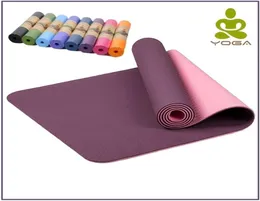 6mm TPE NONSLIP YOGA MATS FÖR FITNESS TALELESS Brand Pilates Mat 8Color Gym Övning Sportmattor Kuddar med Yoga Bag Yoga Rand 203385474