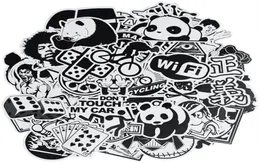 50 pcs Random black and white punk anime stickers home decor sticker on ggage motor bike skateboard wall decals stickers for kid2954397