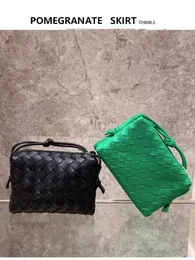 Bolsa feminina bvs romã saia totalmente artesanal pele de carneiro tecido loop câmera cor mini caixa xm0hw