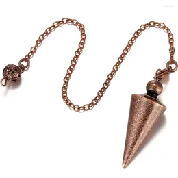 Colares Pingente Bronze Metal Cobre Espiritual Dowsing Point Pendulum para Adivinhação Cura Wicca Balanceamento Apontado Cone X001