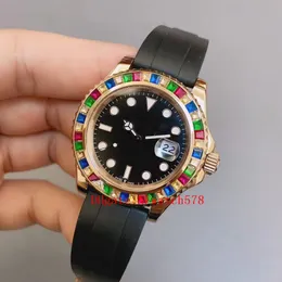 Men Wristwatches 40mm 116695 126679 Rubber Bands Stainless Black Dial 3235 ETA Movement Mechanical Automatic Women Rainbow Diamond Watch Watches U1
