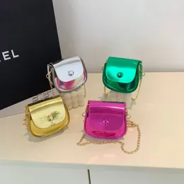 الأكياس المسائية أزياء Baby Baby Girls Mini Patent Leather Coin Pouch Toddler Kids Cute Shiny Crossbody Pres