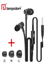 オリジナルのLANGSDOM JM21イヤホン付きIPHONI 6のためのマイクスーパーベースイヤホンヘッドセットXiaomi Sumsung S8 Plus Earphone Fone De Ouvi8792578