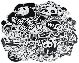 50 шт. случайные черно-белые наклейки в стиле панк-аниме, наклейки для домашнего декора, наклейки на мотоцикл, скейтборд, настенные наклейки для детей8941196