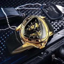 Relógios de pulso relógio masculino militar triângulo irregular dial impermeável luminoso núcleo automático pulseira de aço inoxidável ogda presente de luxo