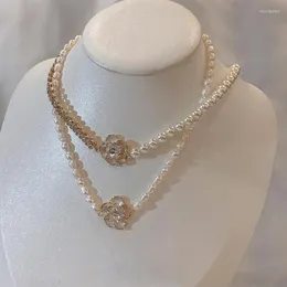 チェーンマサ2023ヴィンテージシルバーとゴールドカラー不規則な真珠女性の結婚式婚約カクテルジュエリーのための調整可能なネックレス