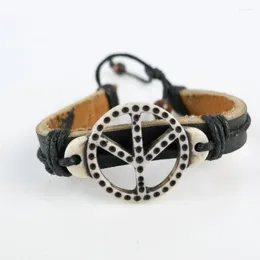 Strand Men's Leather Bracelet Limitation Yak Bone Material Art Vintage Bracelets For Man #GZ508