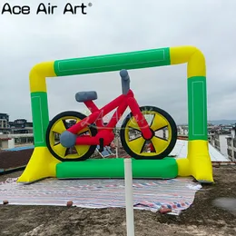 Customized Huge Inflatable Red Bicycle Model Arch Photo Frame For Advertising And Business Promotions