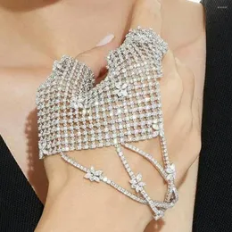 Bangle Fashion Mesh Zirconia Bracelet Women Charm Femme Plam Hand Hand Wedding مجوهرات مجوهرات إكسسوارات عالية الجودة