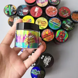 24 flavors Hologram Sticker with 3.5 gram 60ml Thin Mint Cookies plastic jar tank dry herb flower Container with Flavor Stickers BJ