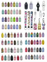 163 Styles Customize Neoprene Hand Sanitizer Bottle Holder Keychain Bags 30ml Hand Sanitizer Bottle Chapstick Holder With Softball7110527