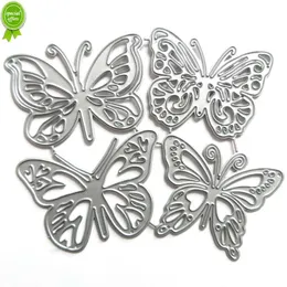 Новый 4pcs Butterfly Metal Rutg Cutting для DIY ScrapBooking Album Дефорт тиснений вырезать нарезание трехмерных цветочных карт