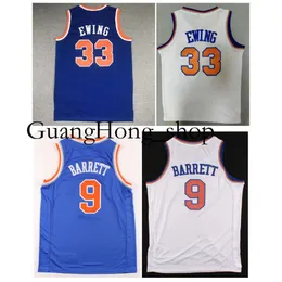 S GH Knick RJ Barrett Basketbol Forması Yeni Patrick Ewing York Mitch Ness Beyaz Mavi Boyut S-XXL