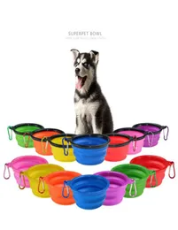 Ciotole pieghevoli in silicone per animali domestici di diametro 13 cm con 10 colori opzionali2916848