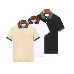 2023 Erkek Polos Tasarımcısı Moda Marka Bahar Sonbahar Uzun Kollu T-Shirt Erkekler Saf Renkli Yakışıklı Alınan Silk İpek Pamuk Polo Shirs M-3XL