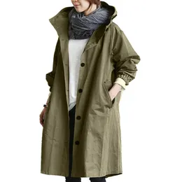 Giacca a vento da donna Nuovo stile casual Cappotto a maniche lunghe temperamento stile medio lungo 2v