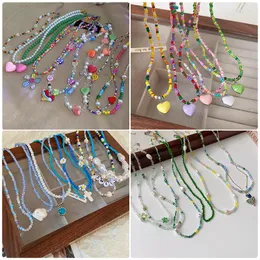 Chains Colorful Pearl Lily Of The Valley Flower Leaf Love Necklace Small Fresh Sweet Design Collar Chain Temperament