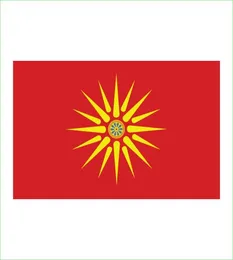 Custom Digital Print 3x5ft Drop Red flag with the yellow Sun of Vergina Macedonia 1992 Historical Flag Banner for De7281065