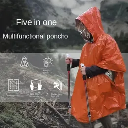 PE aluminiumfilm First Aid Raincoat, Cyleproof Warm Disponible Reflective Windsecture Rain Cover för utomhuscampingvandring