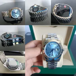 Day Mens 날짜 ST9 자동 40mm 904L 스테인리스 스틸 스트랩 시계 다이아몬드 숨겨진 접이식 버클 36mm 방수 Jason 007