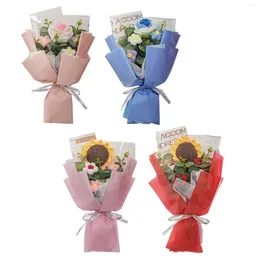 Hochzeitsblumen, gestrickter Blumenstrauß, Geburtstagsgeschenk, leicht, exquisite Verarbeitung, künstlich
