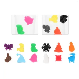 Copos de vinho multicolorido ventosa marcador de silicone etiqueta festa de natal dedicado ferramentas de reconhecimento de vidro