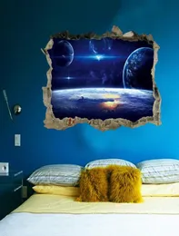ملصقات الجدار ثلاثية الأبعاد سلسلة الكون مكسورة للأطفال غرفة نوم غرفة نوم ديكور شارات ملصق ملصق جدارية على 2456498