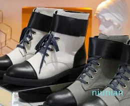 Mulheres Designer Wonderland Flat Ranger Comba Metropolis Martin Tornozelo Couro de bezerro e Canvas Territory Winter Sneakers com caixa original