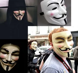 Máscaras de Halloween V para Máscara de Vingança Guy Fawkes Anônimo Fantasia Vestido Cosplay Trajes Masquerade Filme Face Masks3195307