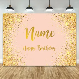 Party Decoration Golden Glitters Individualization Birthday Banner Backdrop Custom Name Po Background Communion Baptism Decor Supplies