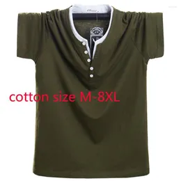 Men's T Shirts Short Summer Sleeve Men Arrival Super Large Oversized Pure Cotton Casual V-neck Knitted Shirt Plus Size M-5XL 6XL 7XL 8XL