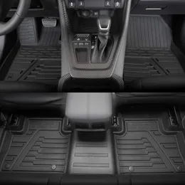 Tapetes para Toyota Rav4, proteção preta para todos os climas em TPE Inclui 1ª e 2ª fileiras: dianteiro, traseiro, tapete totalmente coberto, antiderrapante, tapete 3D, inodoro