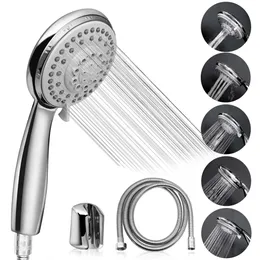 Shower Head, 5 Settings High Pressure Shower Head with Handheld, with Ultra-Long Stainless Steel Hose, Chrome