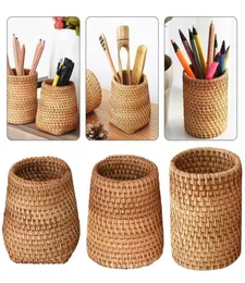 Storage Baskets Manual Rattan Chopsticks Tube Shovel Spoons Bucket Dinner Knives Forks Tableware Box Home Kitchen Organization6722341