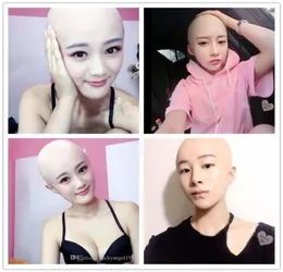 2018 القناع البشري الجديد Crossdress Silicone أنثى قناع رأس للجنسين ، Cosplay Halloween بدون شعر Monk Head Mask 6015710